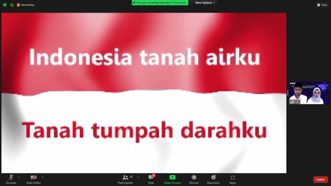 Menyanyikan lagu indonesia raya 26 maret 2022